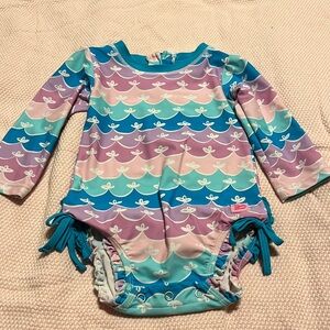 Ruffle Butts 12-18 Month One Piece Swimsuit Mermaid